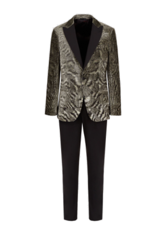 Half canvas slim-fit Soho collection tuxedo jacket in optical-effect velvet