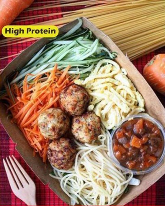 Chicken meatball zoodles